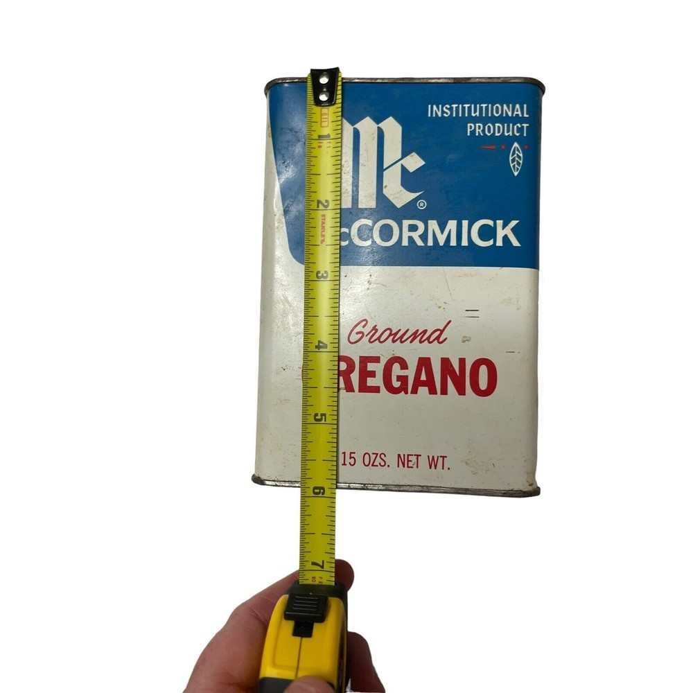 Vintage McCormick Schilling Spices Oregano‎ Tin 15 oz Institutional Size Antique - Picture 7 of 7
